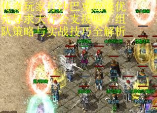 传奇玩家打沙巴克应该优先寻求大行会支援吗？组队策略与实战技巧全解析