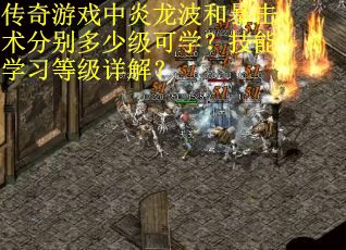 传奇游戏中炎龙波和暴击术分别多少级可学？技能学习等级详解？