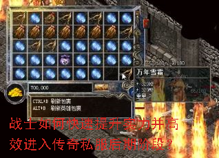 战士如何快速提升实力并高效进入传奇私服后期阶段? 战士如何快速提升实力并高效进入传奇私服后期阶段?