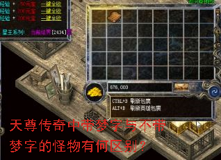 天尊传奇中带梦字与不带梦字的怪物有何区别? 天尊传奇中带梦字与不带梦字的怪物有何区别?
