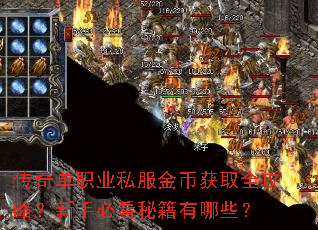 传奇单职业私服金币获取全攻略?新手必看秘籍有哪些? 传奇单职业私服金币获取全攻略?新手必看秘籍有哪些?