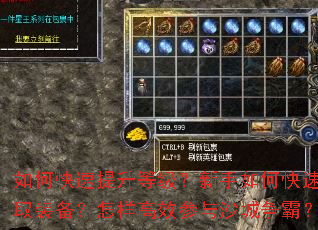 如何快速提升等级?新手如何快速获取装备?怎样高效参与沙城争霸? 如何快速提升等级?新手如何快速获取装备?怎样高效参与沙城争霸?