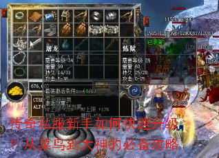 传奇私服新手如何快速升级?从菜鸟到大神的必备攻略 传奇私服新手如何快速升级?从菜鸟到大神的必备攻略