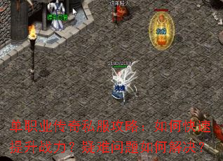 单职业传奇私服攻略:如何快速提升战力?疑难问题如何解决? 单职业传奇私服攻略:如何快速提升战力?疑难问题如何解决?
