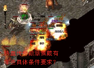 热血传奇勋章佩戴有哪些具体条件要求? 热血传奇勋章佩戴有哪些具体条件要求?